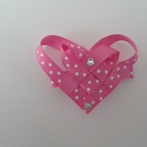 Pink heart hair clip